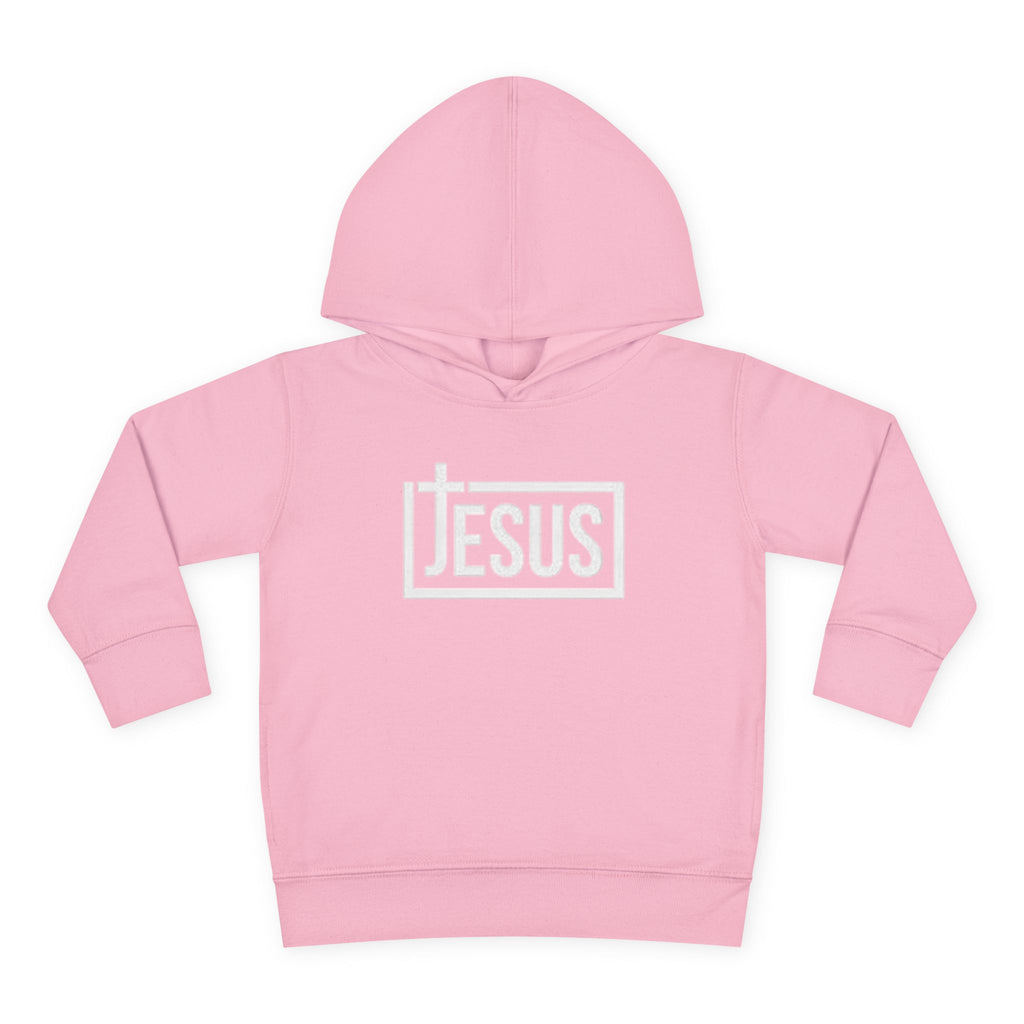 Toddler Jesus Hoodie – Kids Faith Pullover Fleece with 'JESUS' Box Logo