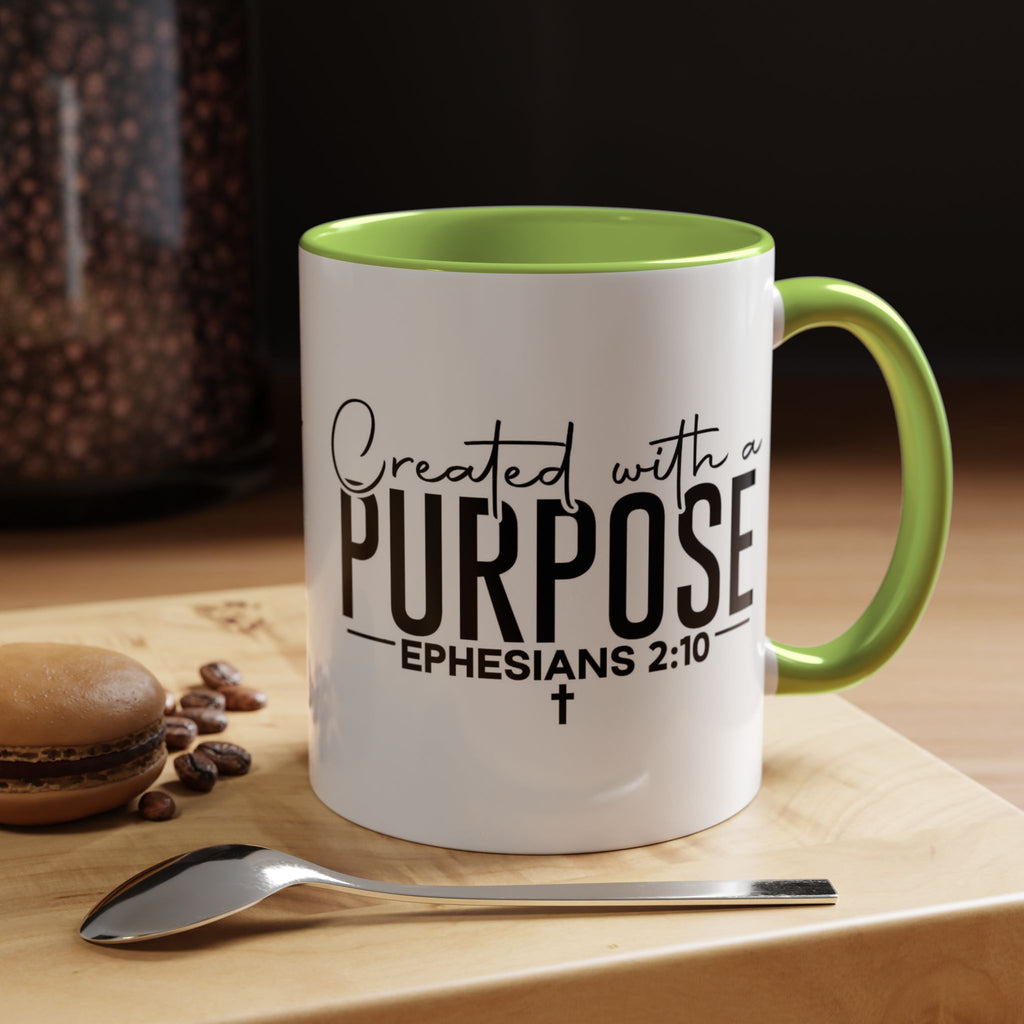 Created with a Purpose Ceramic Mug — Inspirational Ephesians 2:10 Coffee Cup