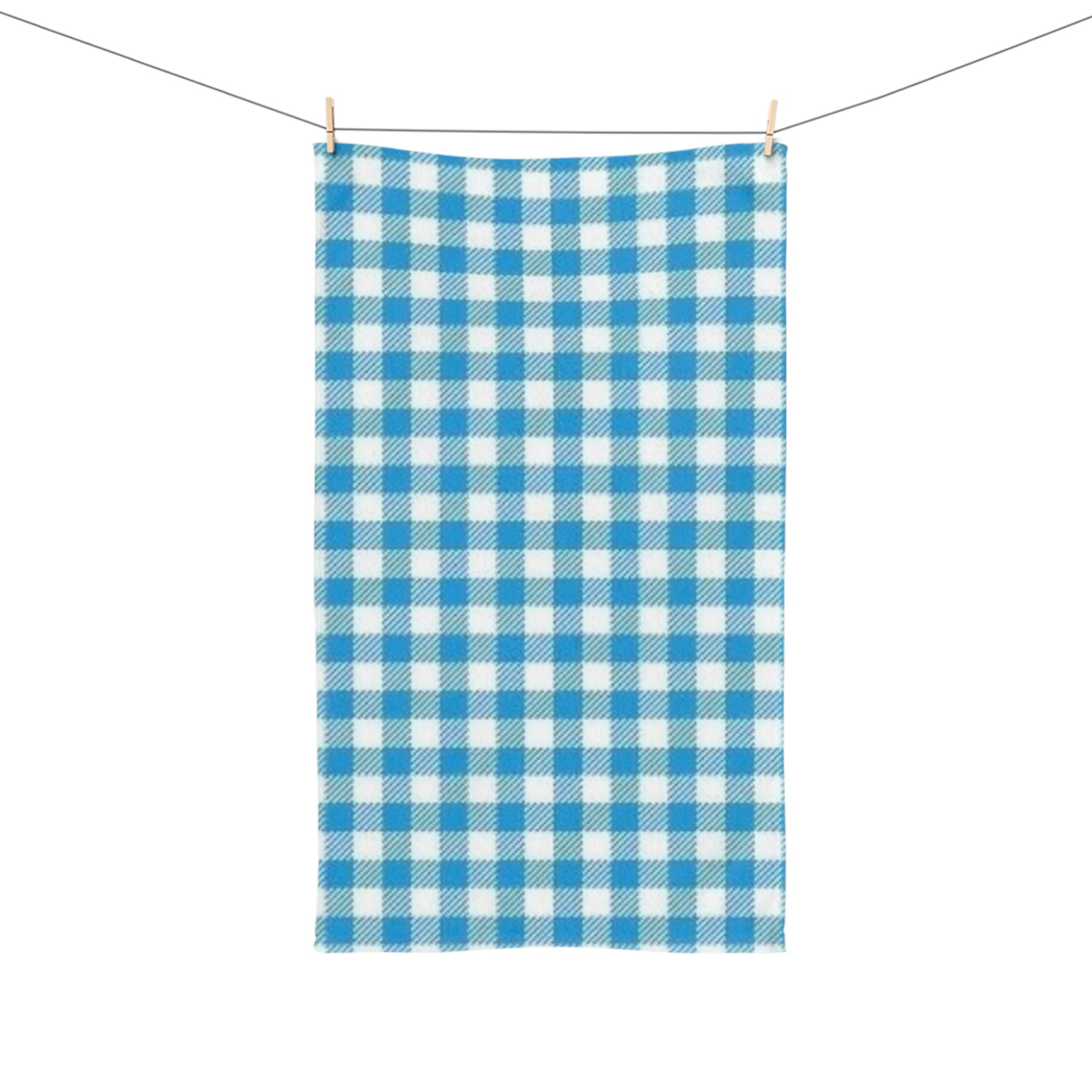 Blue Gingham Hand Towel — Classic Check Kitchen & Bathroom Accent