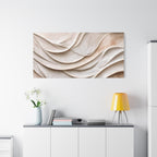 Neutral Abstract Wave Texture Matte Canvas Wall Art
