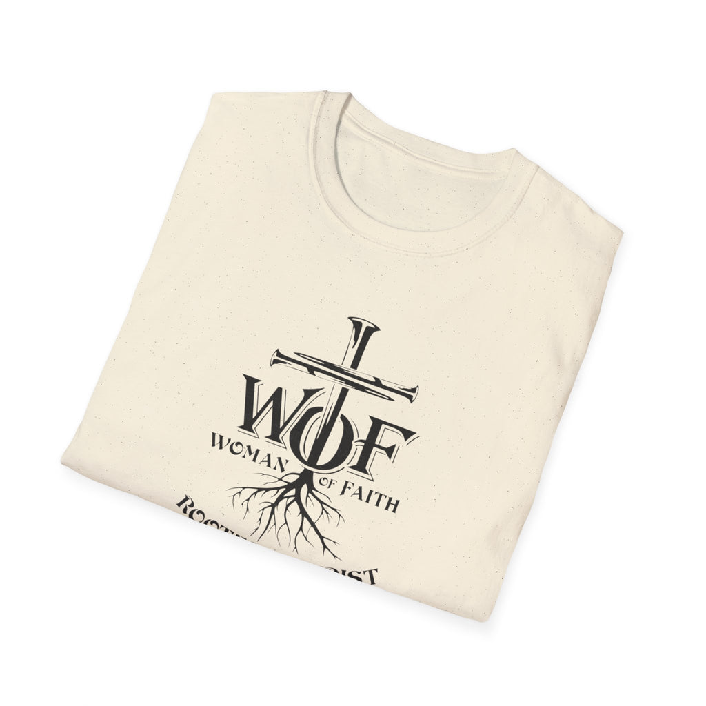 Faith T-Shirt - "WOF Woman of Faith Rooted in Christ" Christian Tee