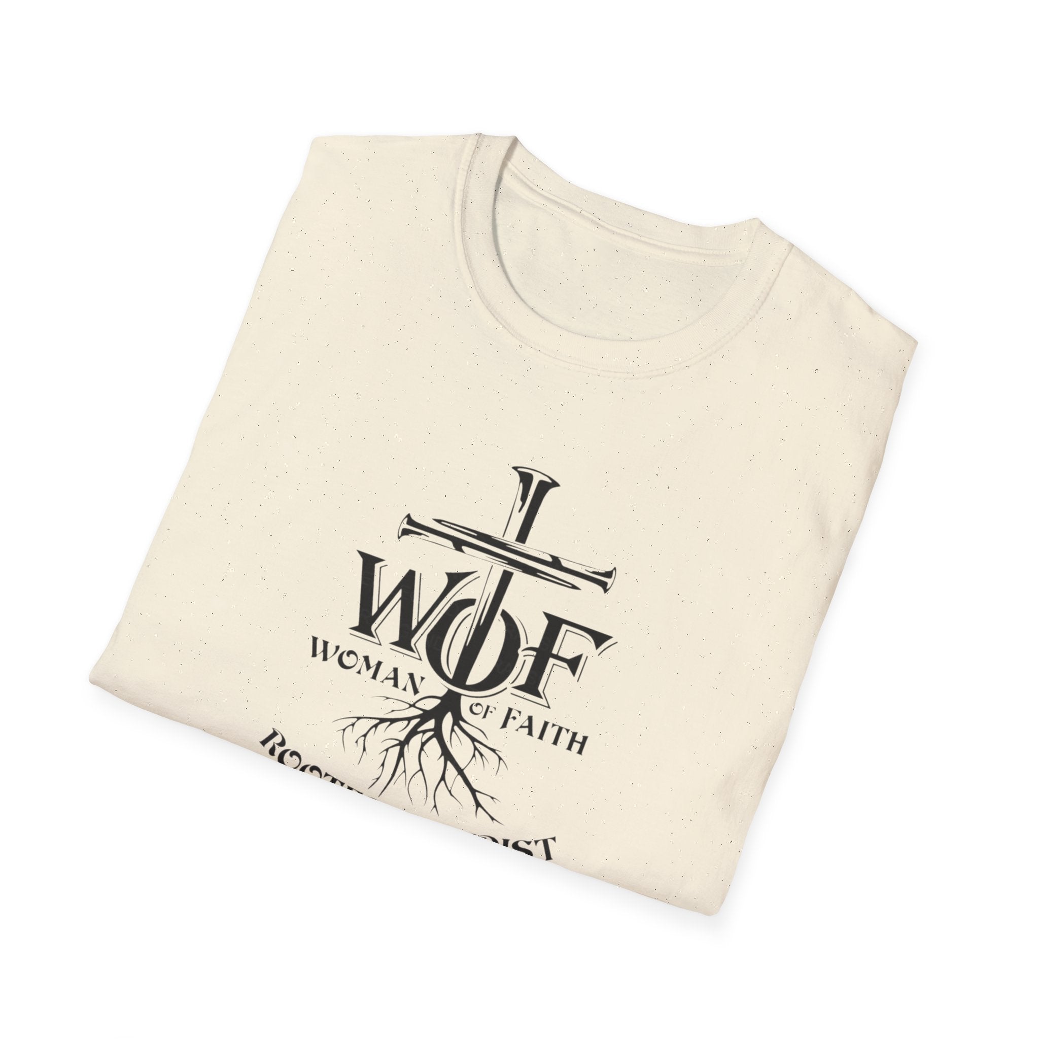 Faith T-Shirt - "WOF Woman of Faith Rooted in Christ" Christian Tee