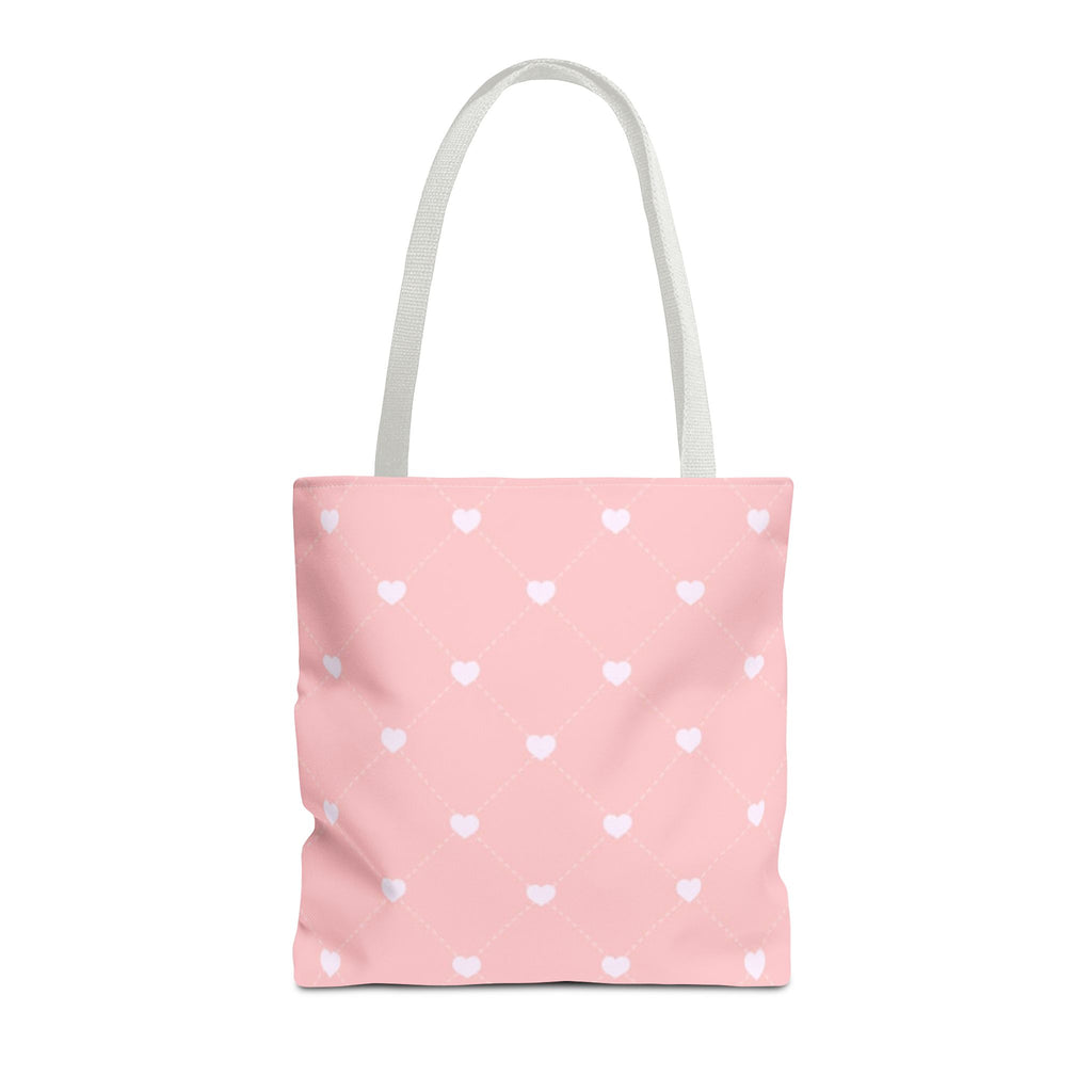 Pink Heart Pattern Tote Bag — Cute Pink AOP Shopper for Everyday Use