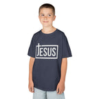 Kids Jesus T‑Shirt — Bold Cross Logo Christian Tee for Boys & Girls