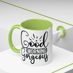 Good Morning Gorgeous Accent Coffee Mug – 11/15oz Pink Interior