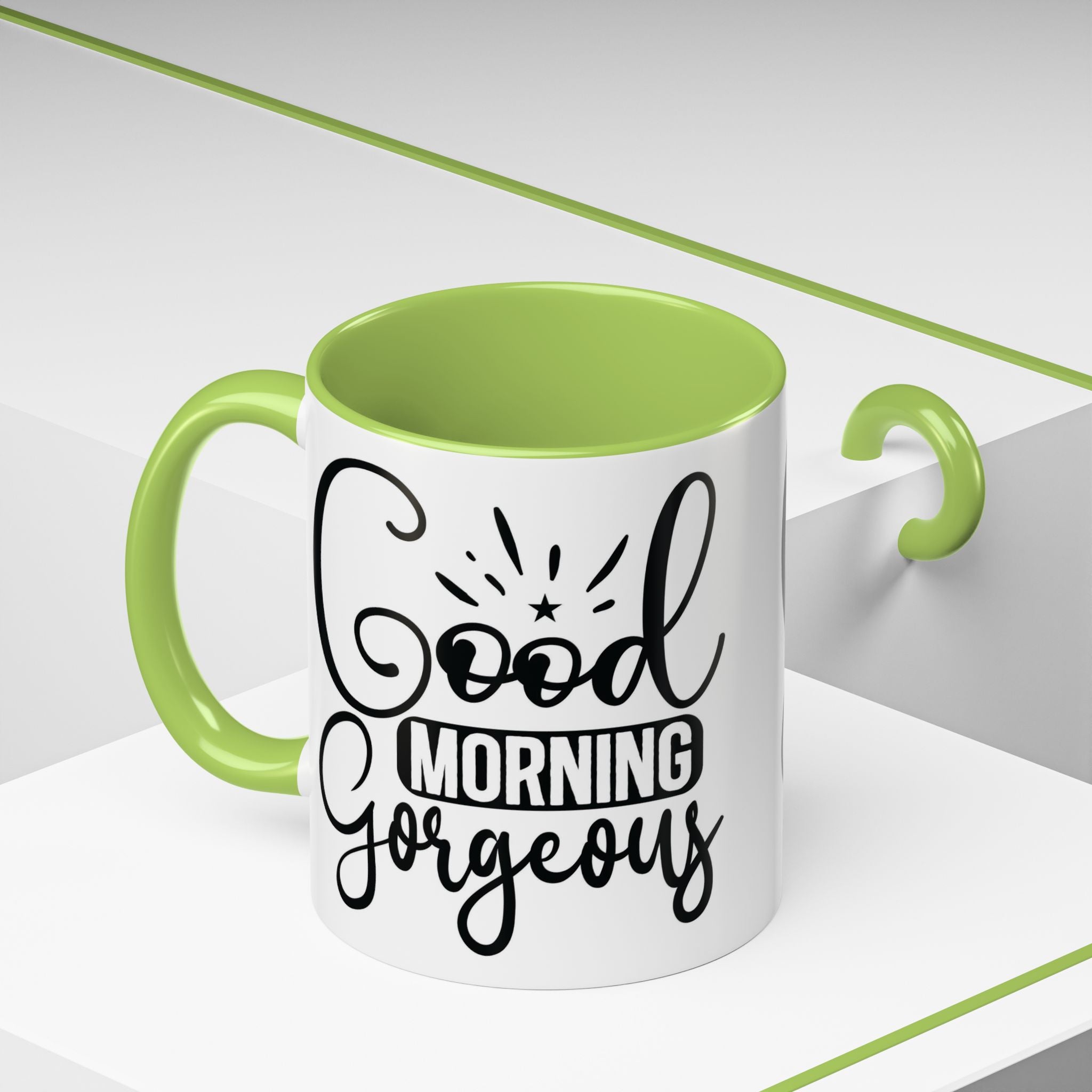 Good Morning Gorgeous Accent Coffee Mug – 11/15oz Pink Interior