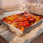 Autumn Fall Leaves Velveteen Plush Blanket