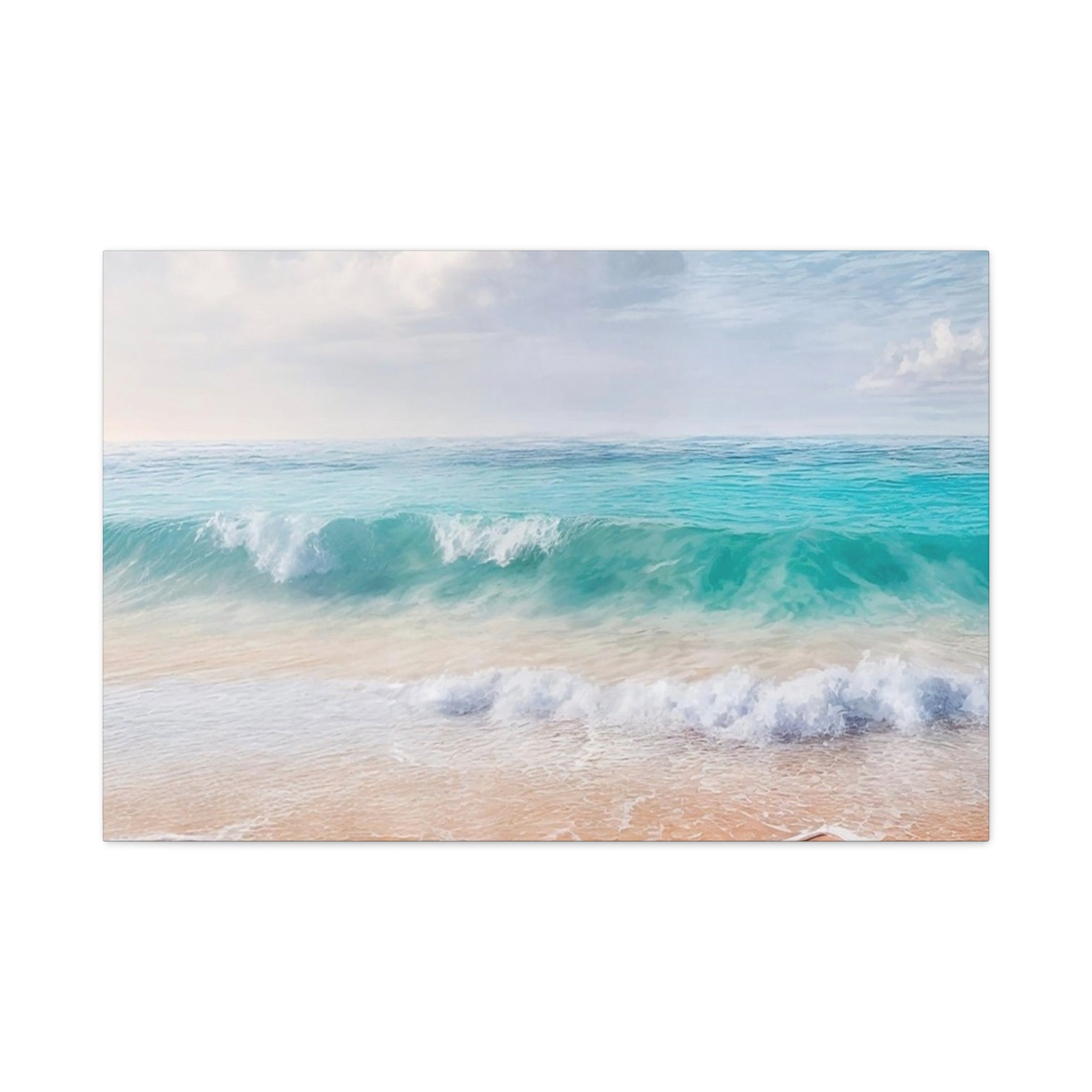 Seaside Waves Matte Canvas Print — Tranquil Beach Wall Art, Stretched 1.25"