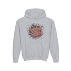 Youth Hoodie — "Embrace the Weird" Colorful Graffiti Graphic