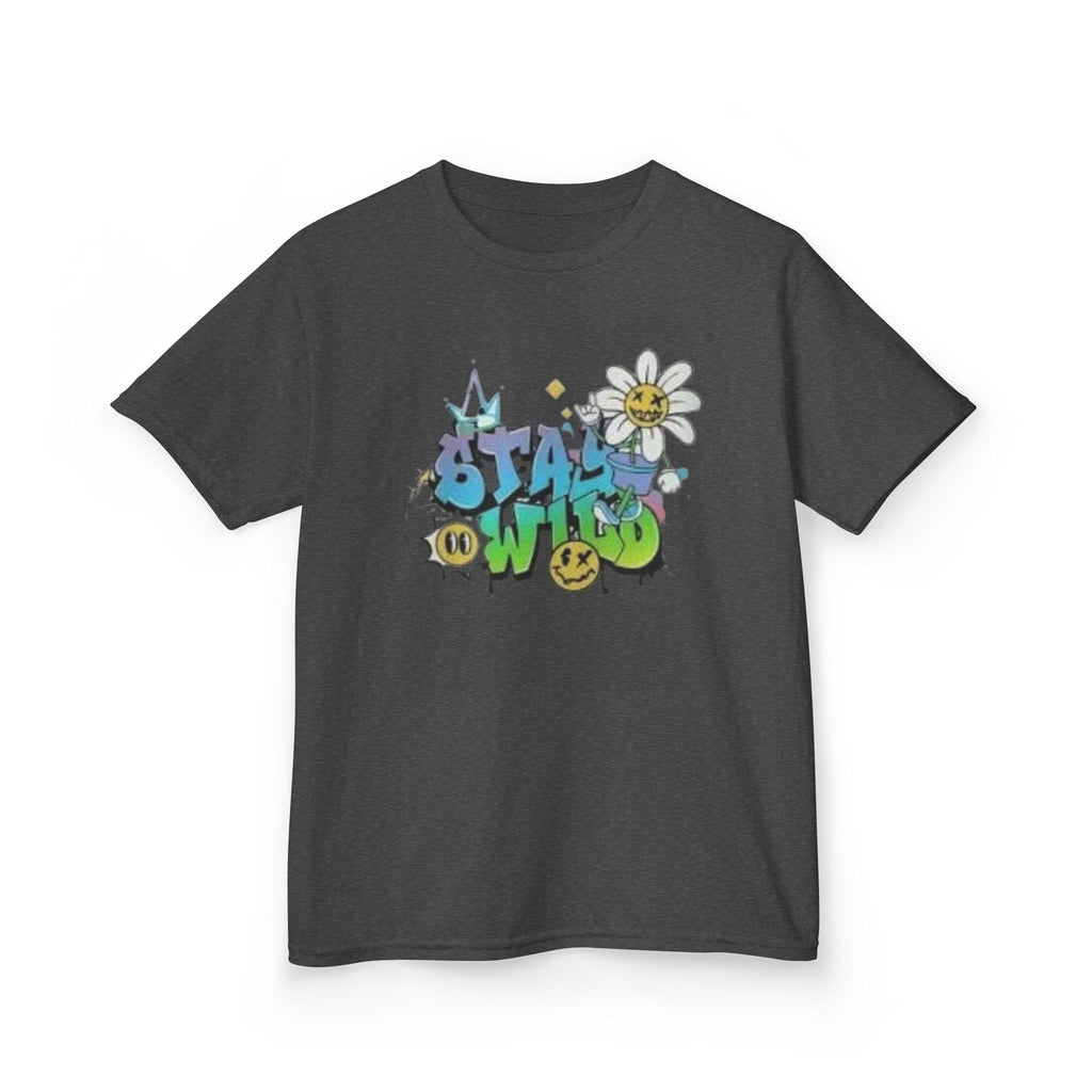 Kids Tee — "Stay Wild" Graffiti Daisy Graphic