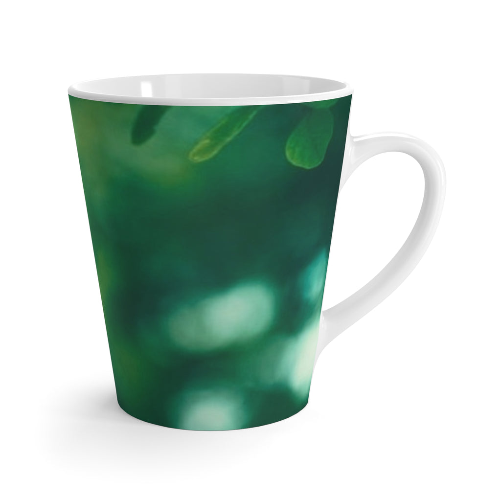 Green Leaves Latte Mug — Serene Botanical Coffee Cup