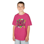 Kids T‑Shirt — "Just Vibes" Neon Graffiti Graphic Tee for Playful, Trendy Kids