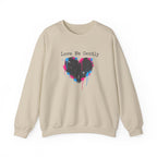 Love Me Gently Grunge Heart Sweatshirt | punk heart design, distressed love