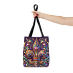 Fleur-de-Lis Jewel Tote Bag — Colorful Mardi Gras Boho Carryall
