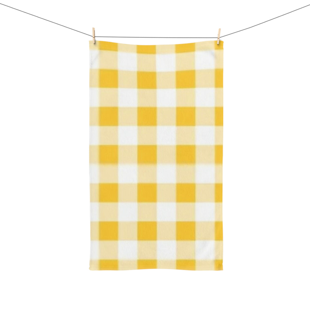 Yellow Gingham Hand Towel — Farmhouse Kitchen Tea Towel