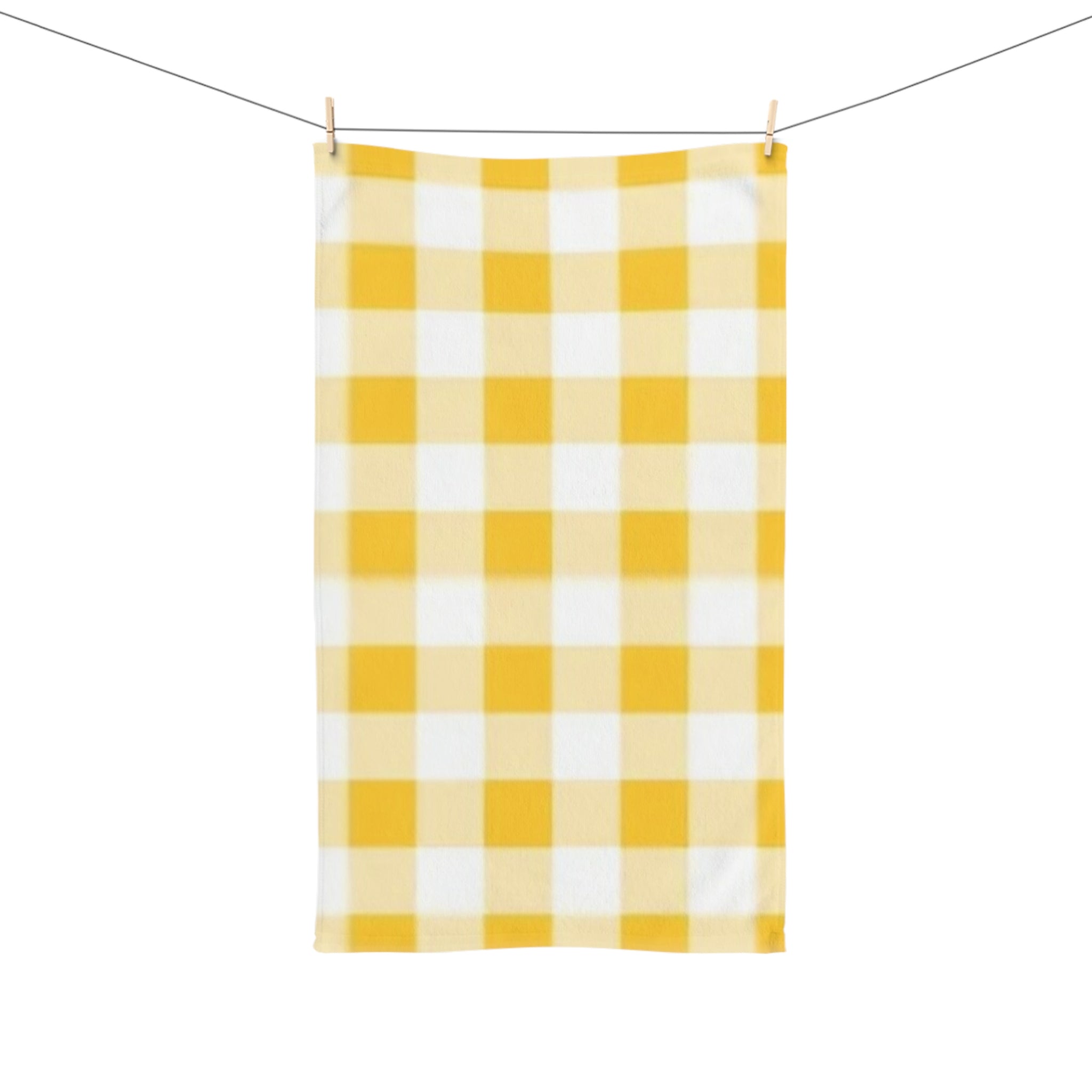 Yellow Gingham Hand Towel — Farmhouse Kitchen Tea Towel