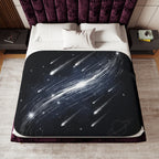Galaxy Meteor Shower Sherpa Blanket — Cozy Space-Themed Throw