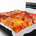 Autumn Fall Leaves Velveteen Plush Blanket