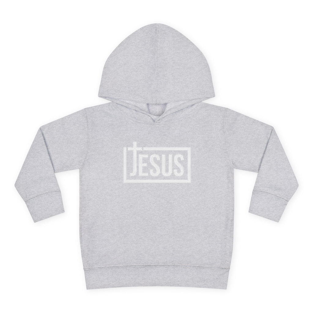 Toddler Jesus Hoodie – Kids Faith Pullover Fleece with 'JESUS' Box Logo