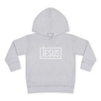 Toddler Jesus Hoodie – Kids Faith Pullover Fleece with 'JESUS' Box Logo