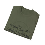 T-Shirt — "Spirit Lead Me" Faith Graphic Tee with Sunset & Birds