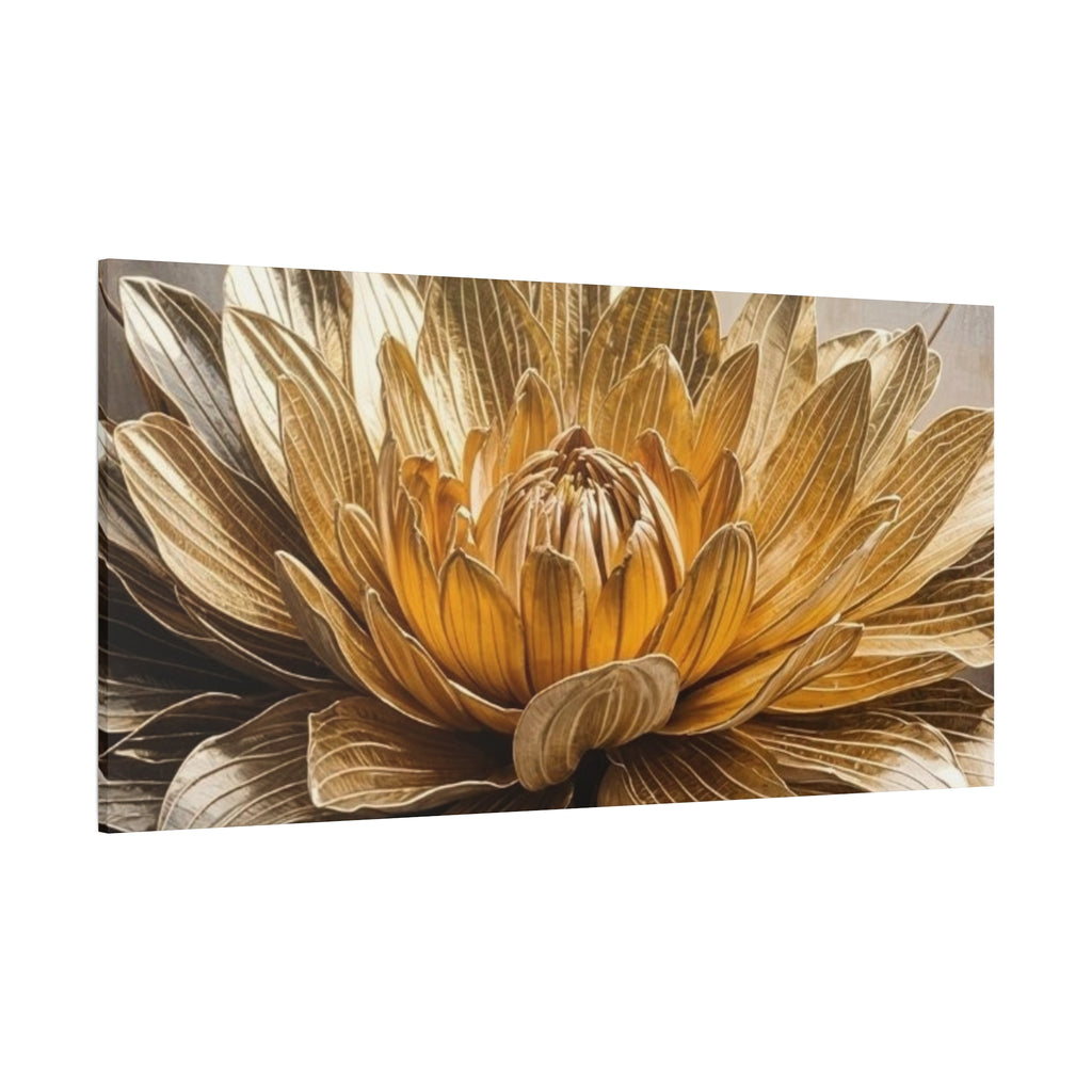 Golden Dahlia Matte Canvas Wall Art — Stretched 1.25"