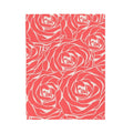 Rose Pattern Plush Blanket — Coral Velveteen Throw