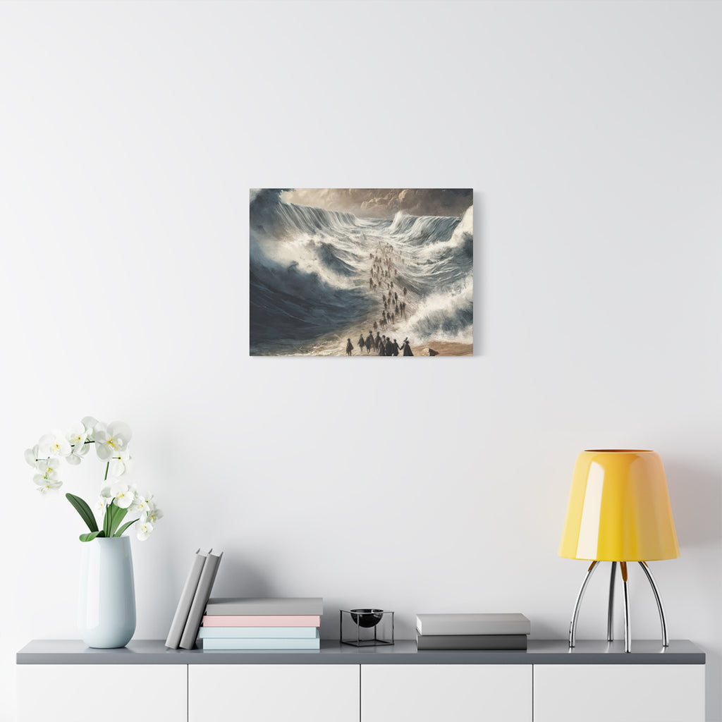 Biblical Exodus Wall Canvas — Parting of the Red Sea Matte Stretched Canvas