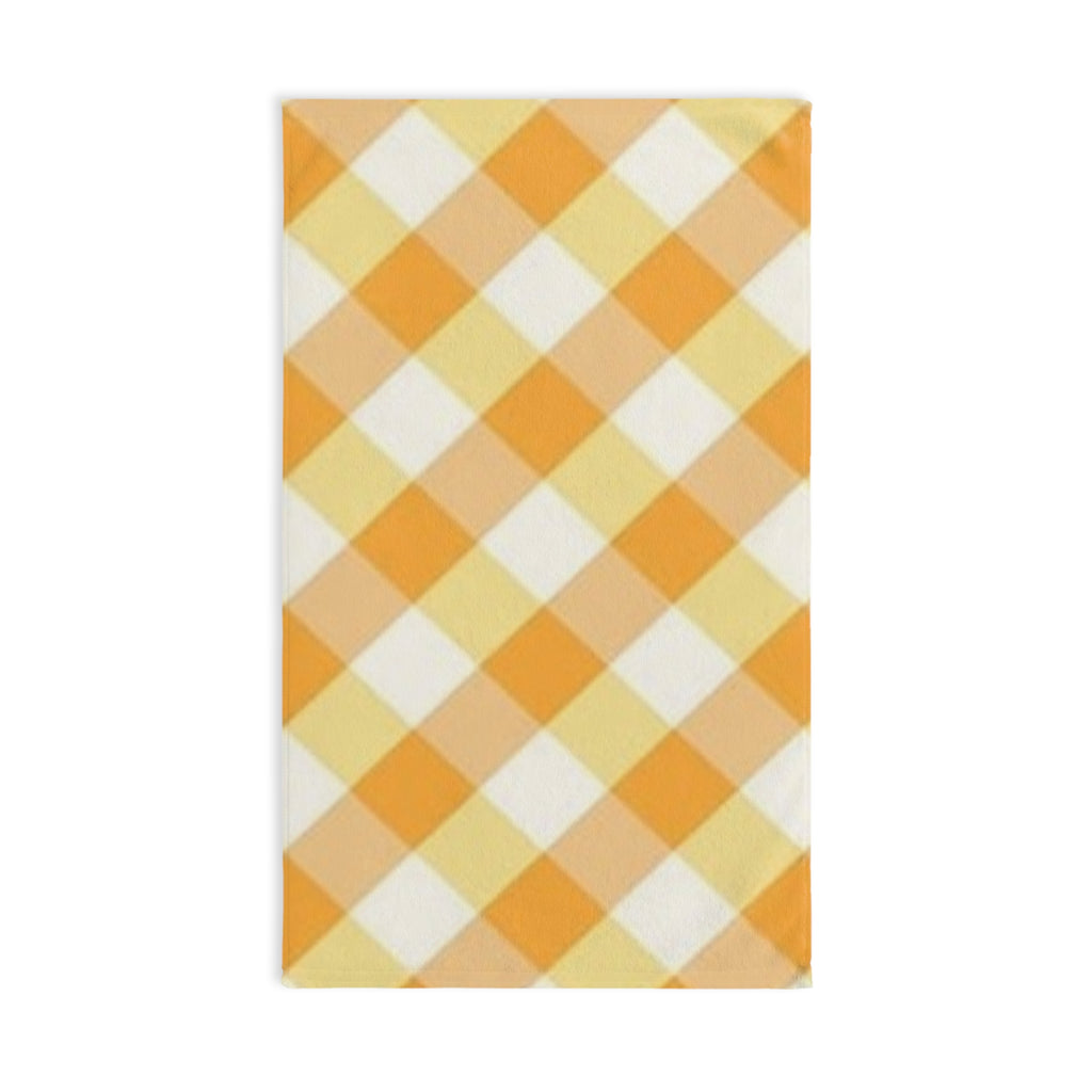 Buffalo Plaid Hand Towel - Orange & Yellow Check Kitchen Towel