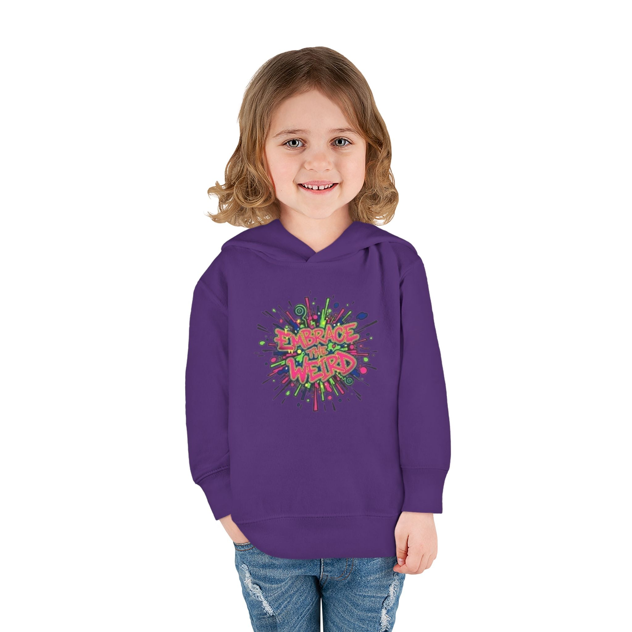 Toddler Hoodie — 'Dance Like a Weird' Colorful Graffiti Pullover