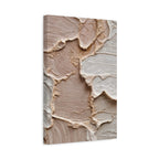 Neutral Textured Abstract Canvas Print — Beige & Cream Wall Art, Matte Stretched 1.25"