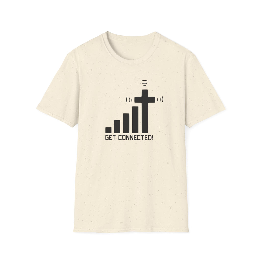 T-Shirt — "Get Connected" Signal Bars Cross Graphic