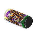 Mardi Gras Can Cooler – Festive Mask & Beads Neoprene Beer Koozie