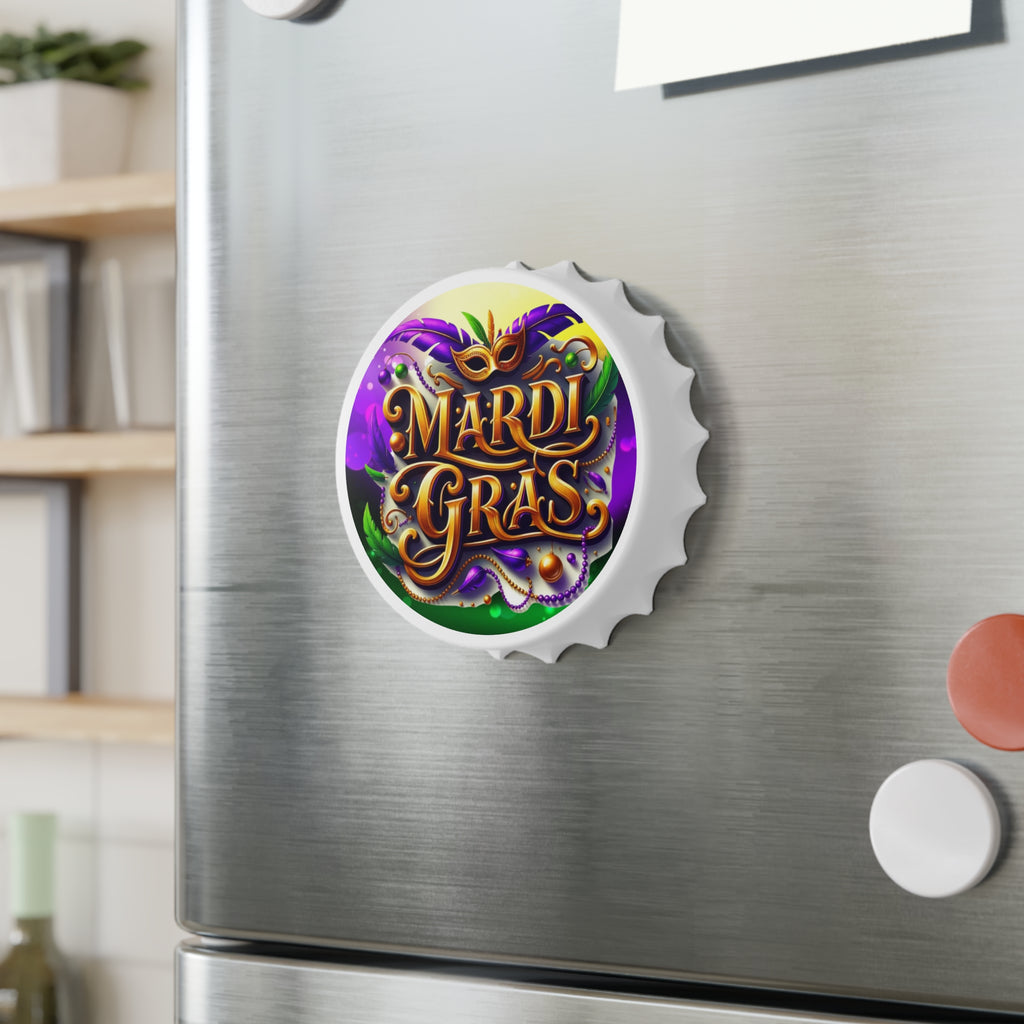 Mardi Gras Bottle Opener — Festive Carnival Mask & Beads Bar Tool
