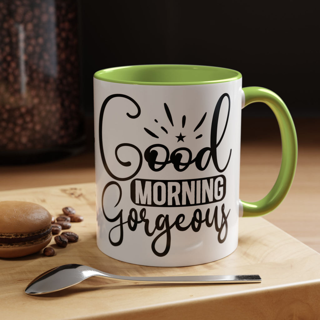 Good Morning Gorgeous Accent Coffee Mug – 11/15oz Pink Interior