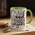 Good Morning Gorgeous Accent Coffee Mug – 11/15oz Pink Interior