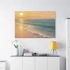 Sunset Beach Canvas Print — Seaside Wall Art Matte Stretched 1.25"