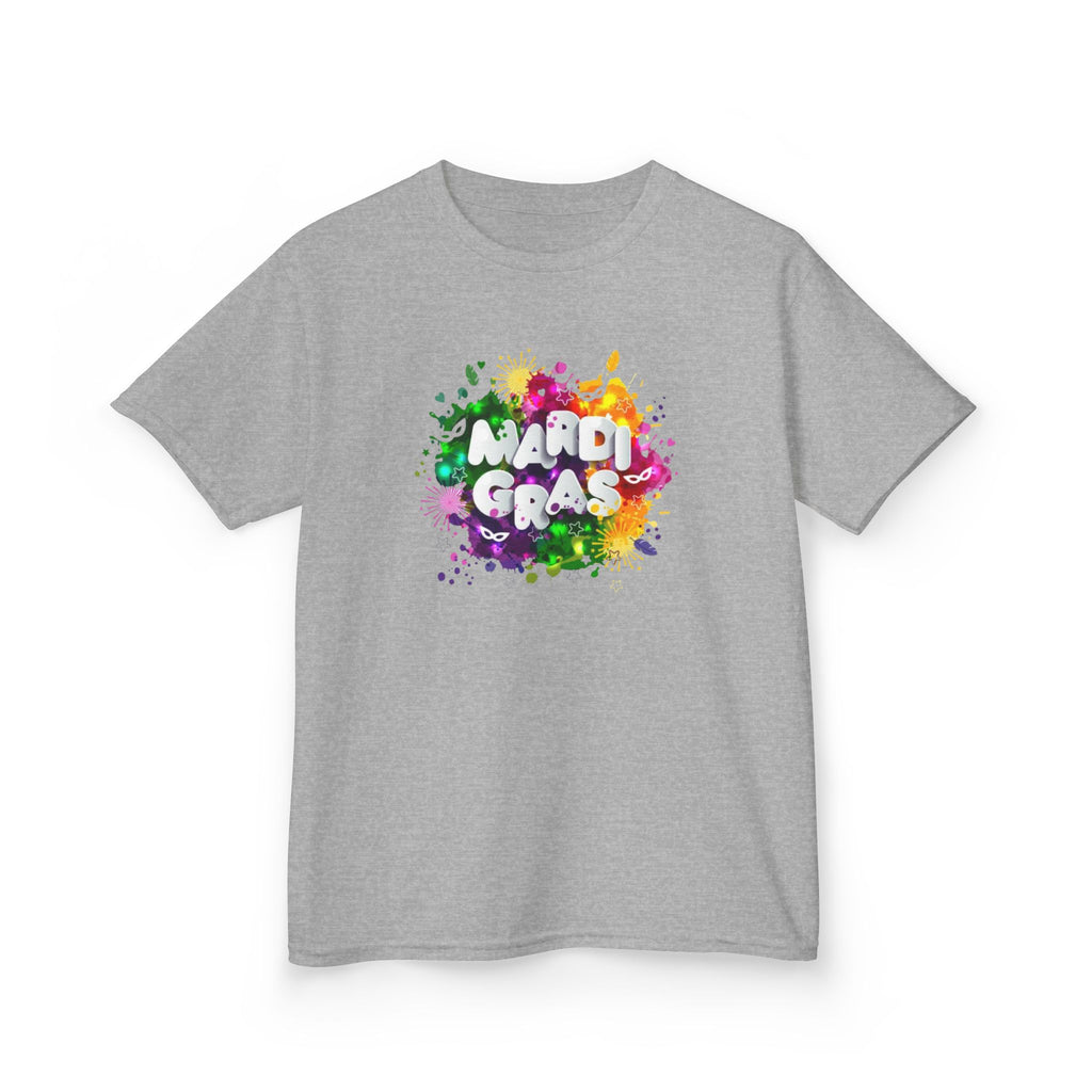 Mardi Gras Kids T‑Shirt — Colorful Paint Splash Design