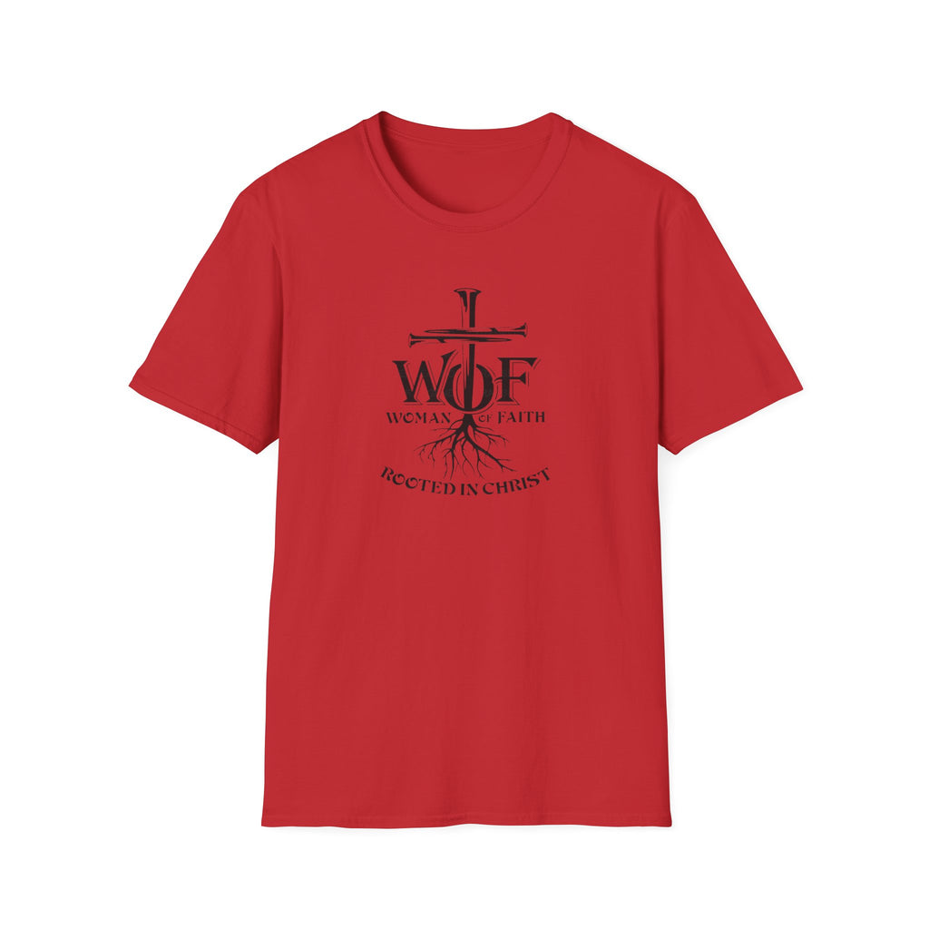 Faith T-Shirt - "WOF Woman of Faith Rooted in Christ" Christian Tee