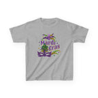 Kids Mardi Gras T-Shirt — Purple & Green Mask Design