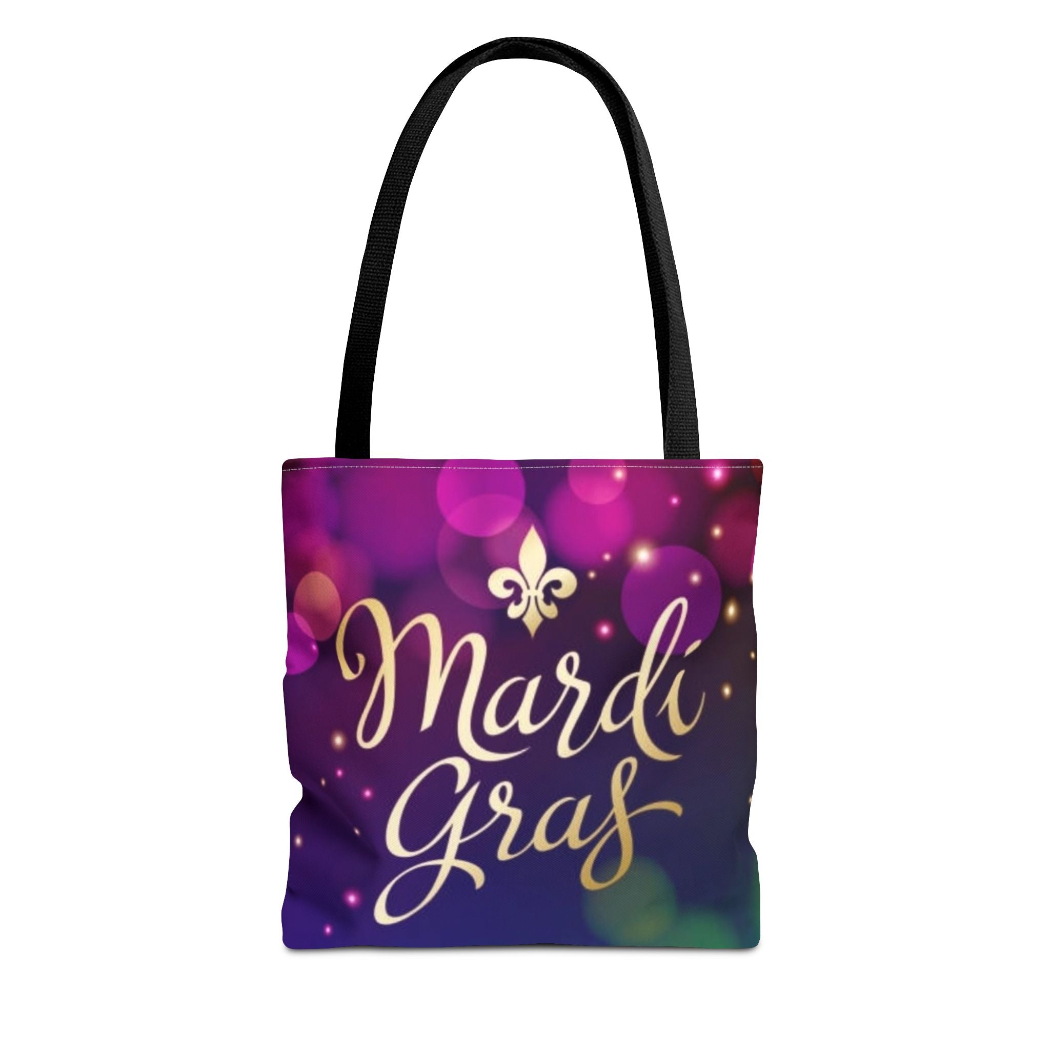 Mardi Gras Tote Bag — Purple Gold Fleur-de-Lis Celebration Tote