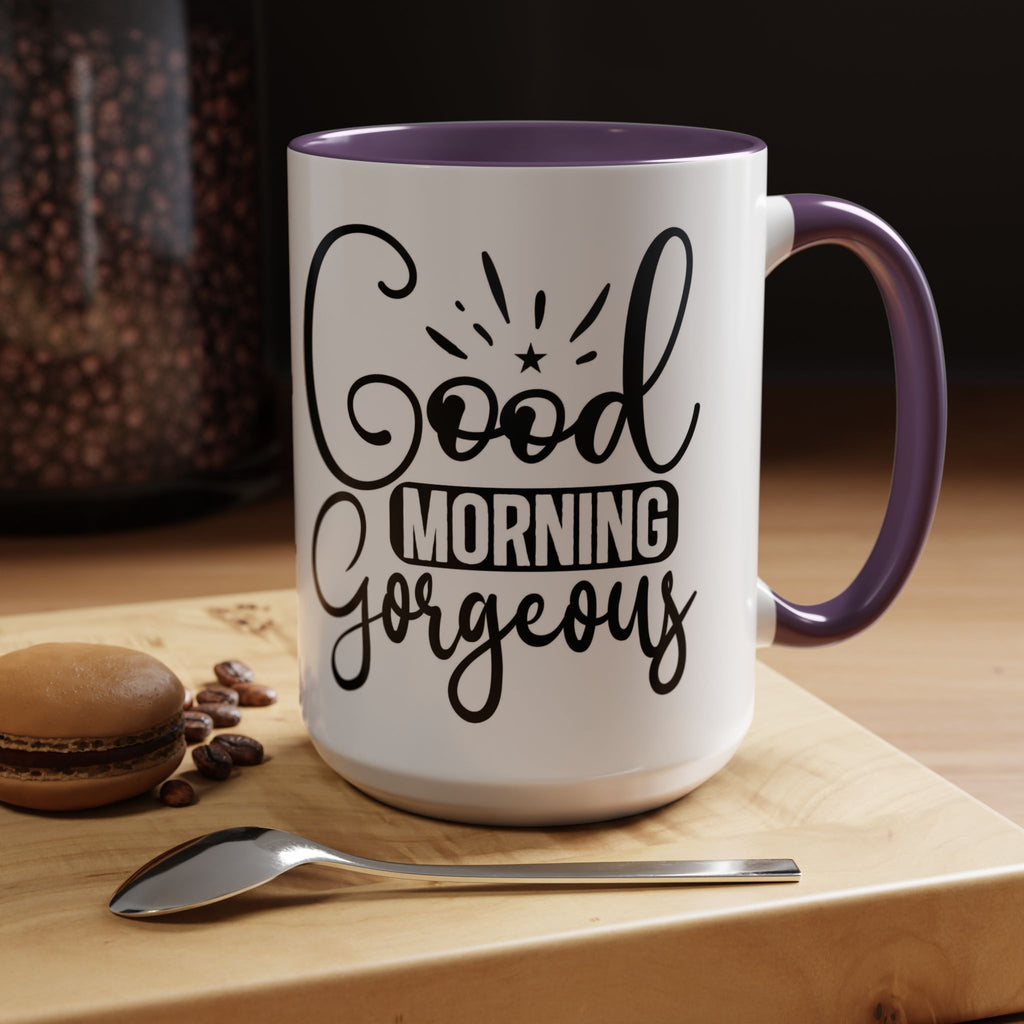Good Morning Gorgeous Accent Coffee Mug – 11/15oz Pink Interior