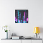 Neon Utopia Cyberpunk Cityscape, Matte Canvas