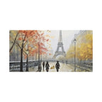 Paris Eiffel Tower Autumn Street Matte Canvas Wall Art, Stretched 1.25"