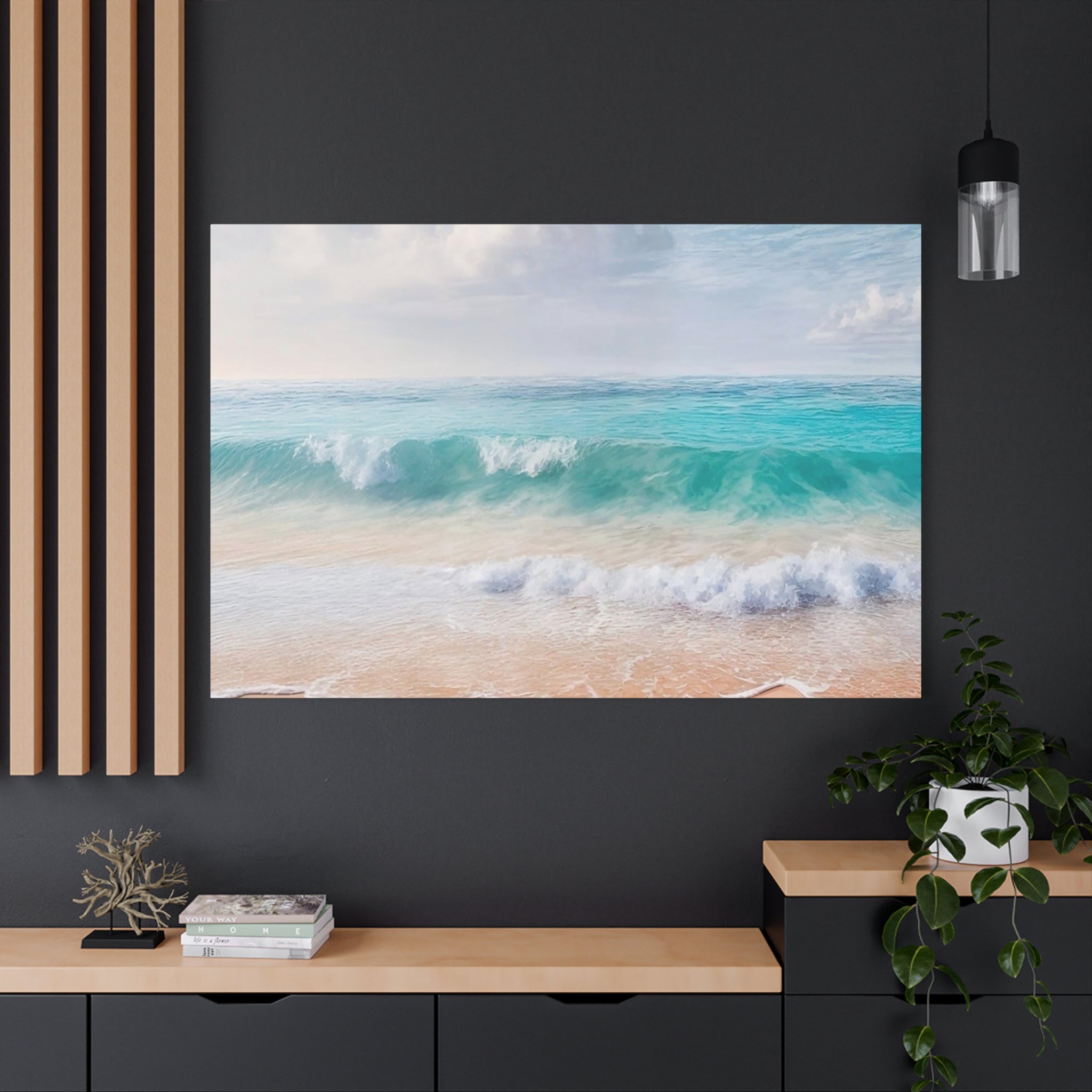 Seaside Waves Matte Canvas Print — Tranquil Beach Wall Art, Stretched 1.25"