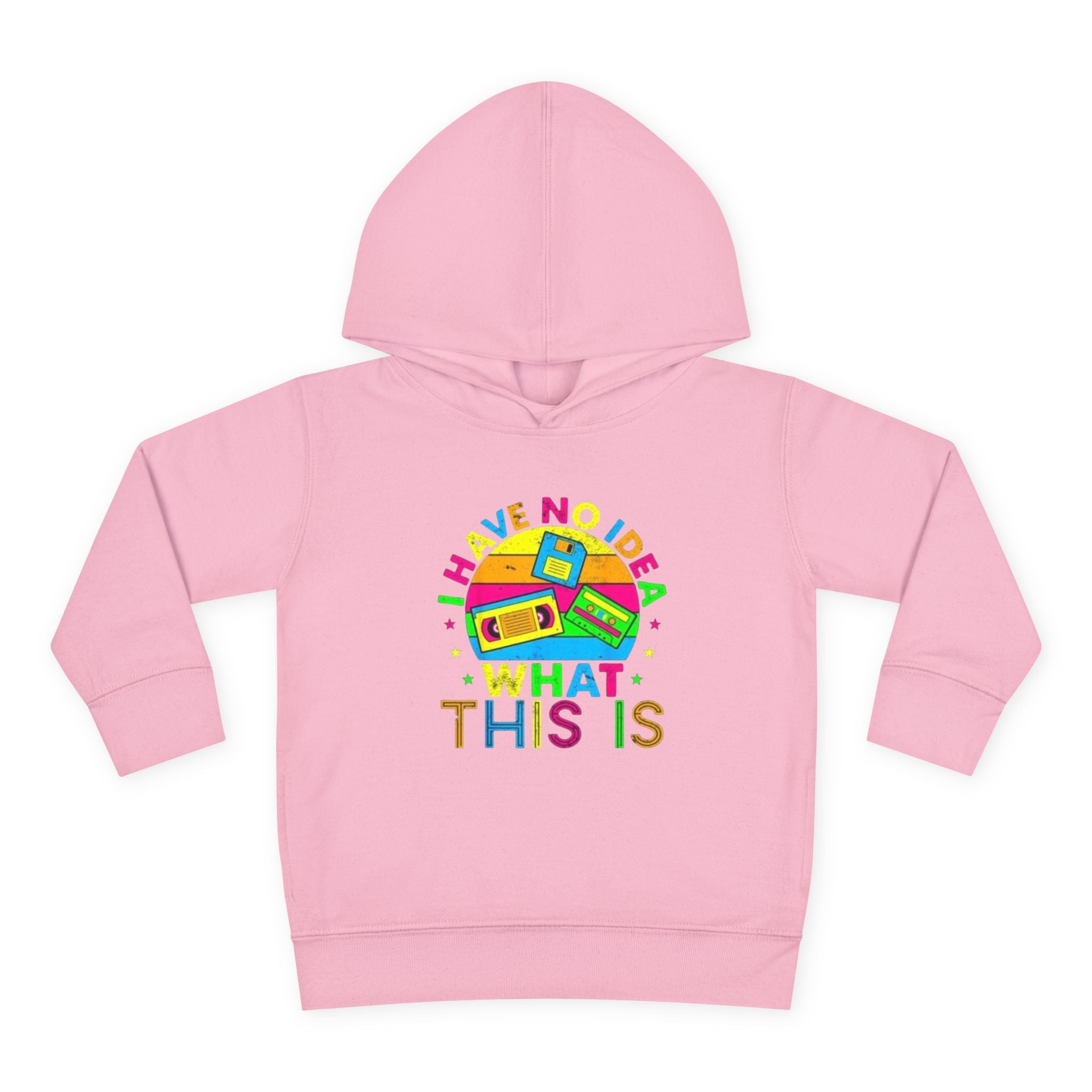 Toddler Hoodie — "I Have No Idea What This Is" Colorful Toy Graphic