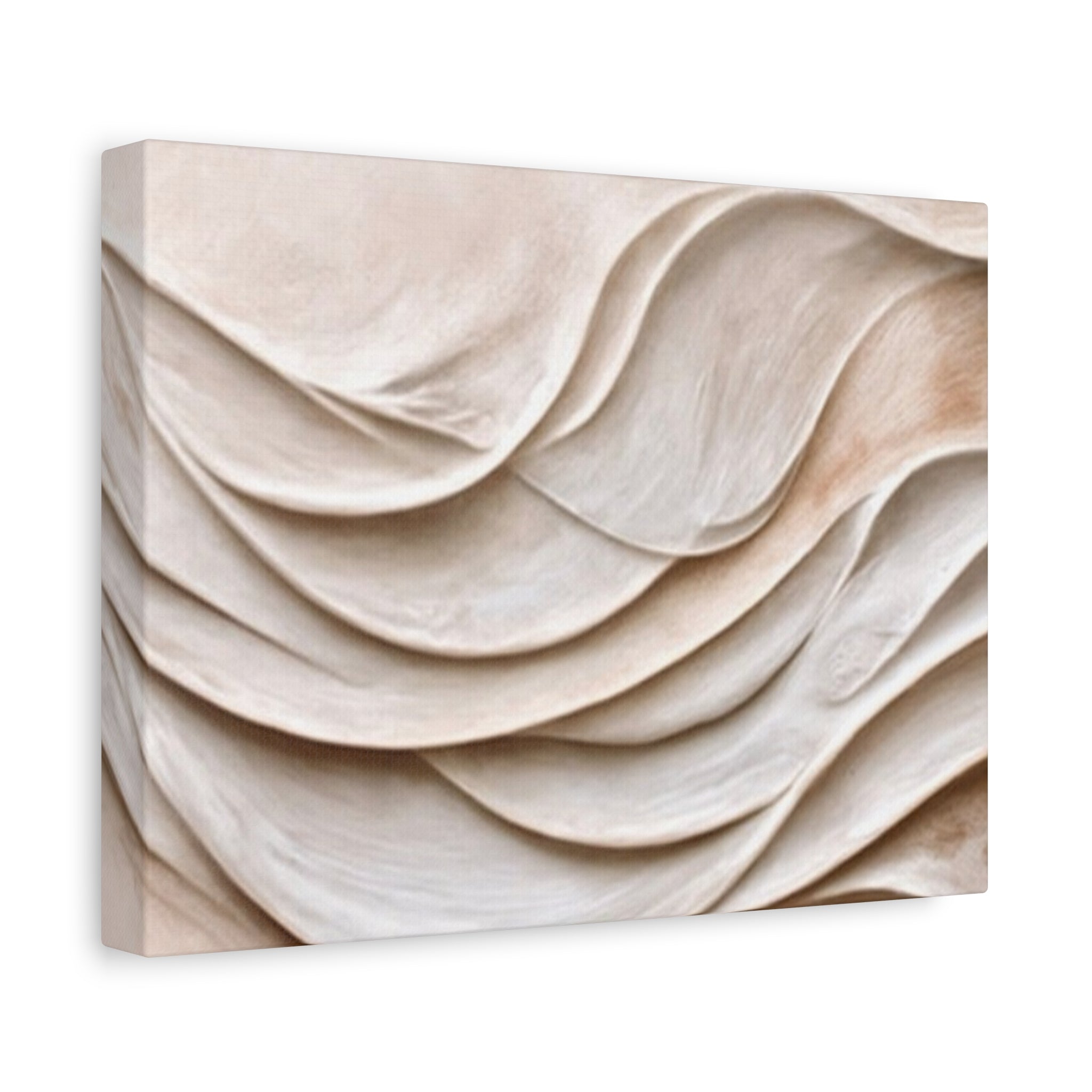 Neutral Abstract Wave Texture Matte Canvas Wall Art