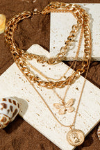 Amara Multilayer Butterfly Charm Necklace