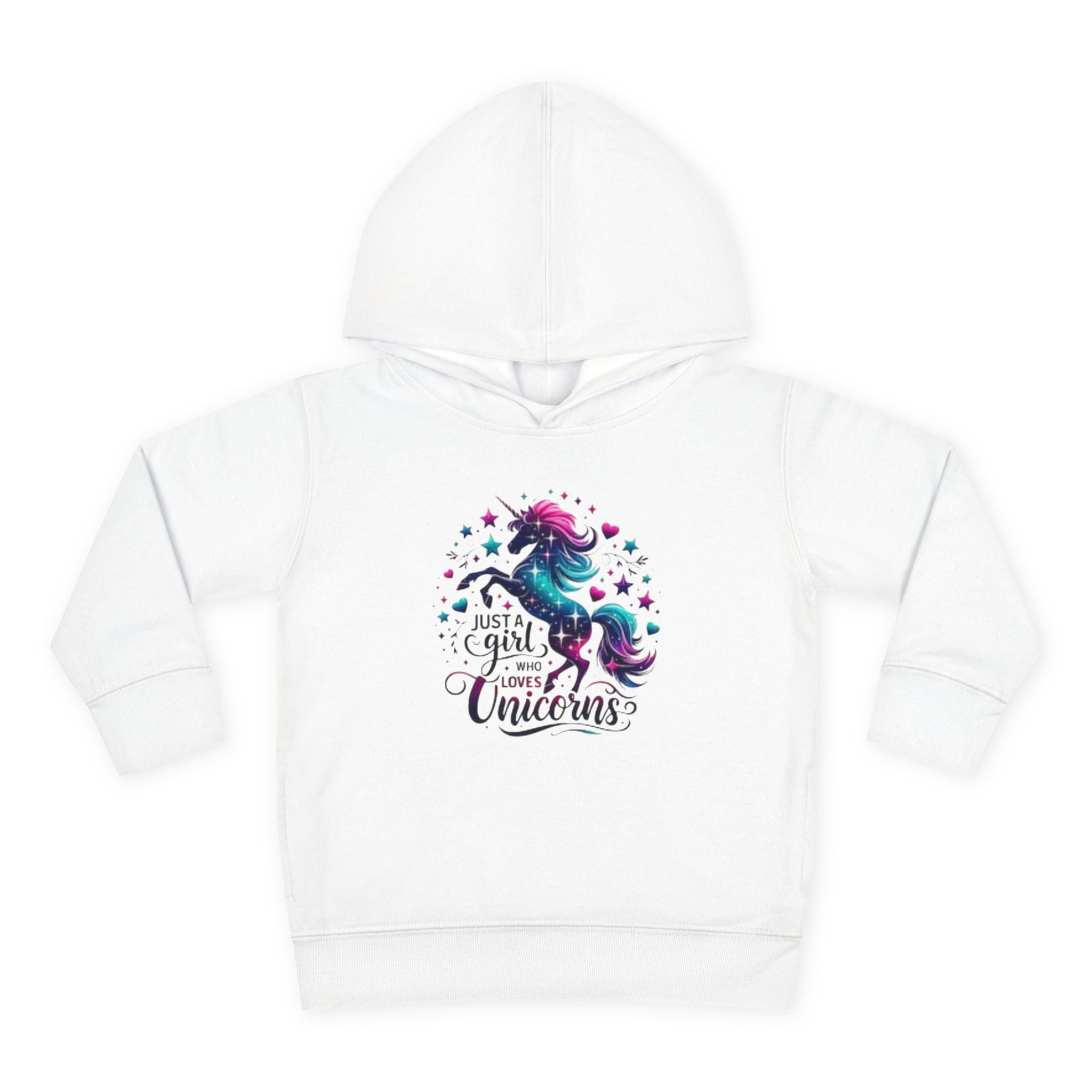 Toddler Hoodie — "Just a Girl Who Loves Unicorns" Cute Unicorn Pullover for Kids