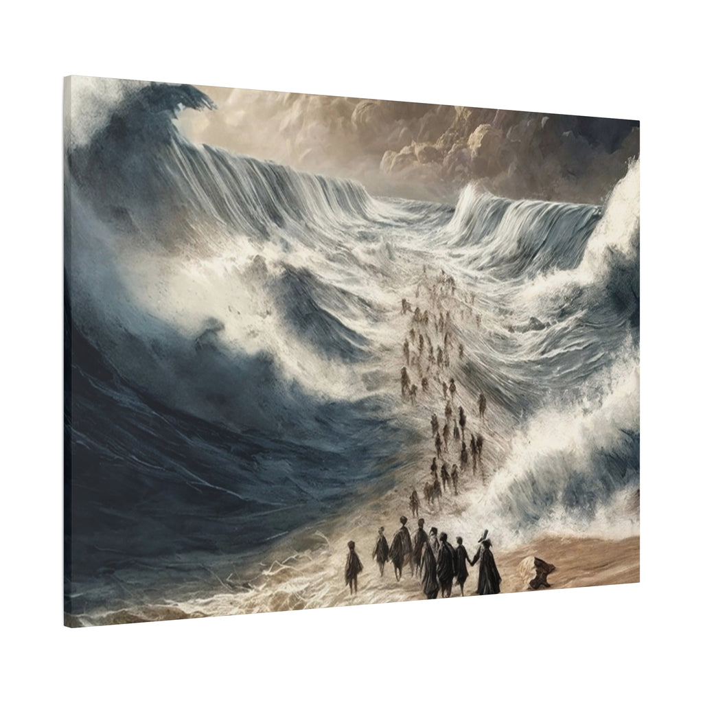 Biblical Exodus Wall Canvas — Parting of the Red Sea Matte Stretched Canvas